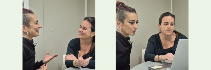 Dues dones professionals treballant en equip a l’oficina